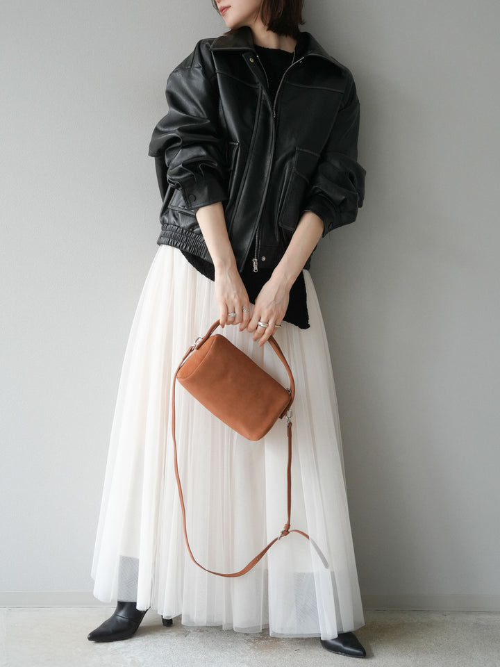 [予約]チュールボリュームスカート/アイボリー