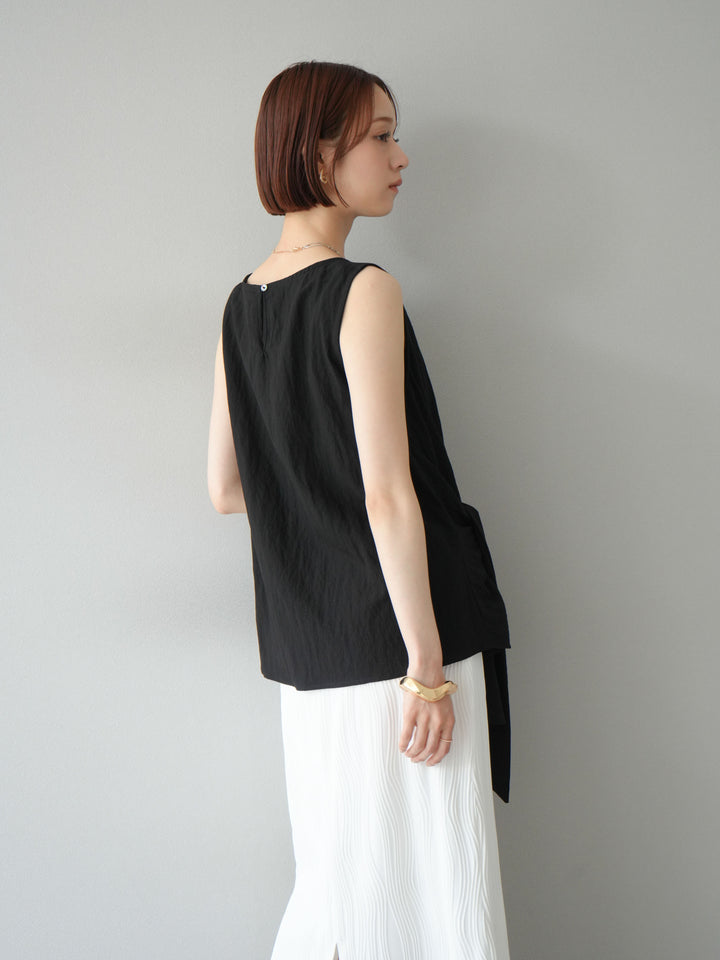 [SET] 前裹式無袖上衣+波浪滾邊緊身裙（2套）