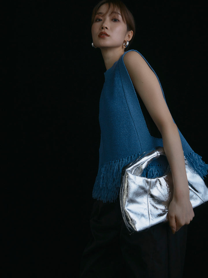 【Allure】[SET]フェザーヤーンニットベスト+フェザーヤーンニットベスト(2set)