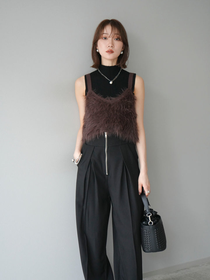 [予約]シャギーニットビスチェ/ブラウン