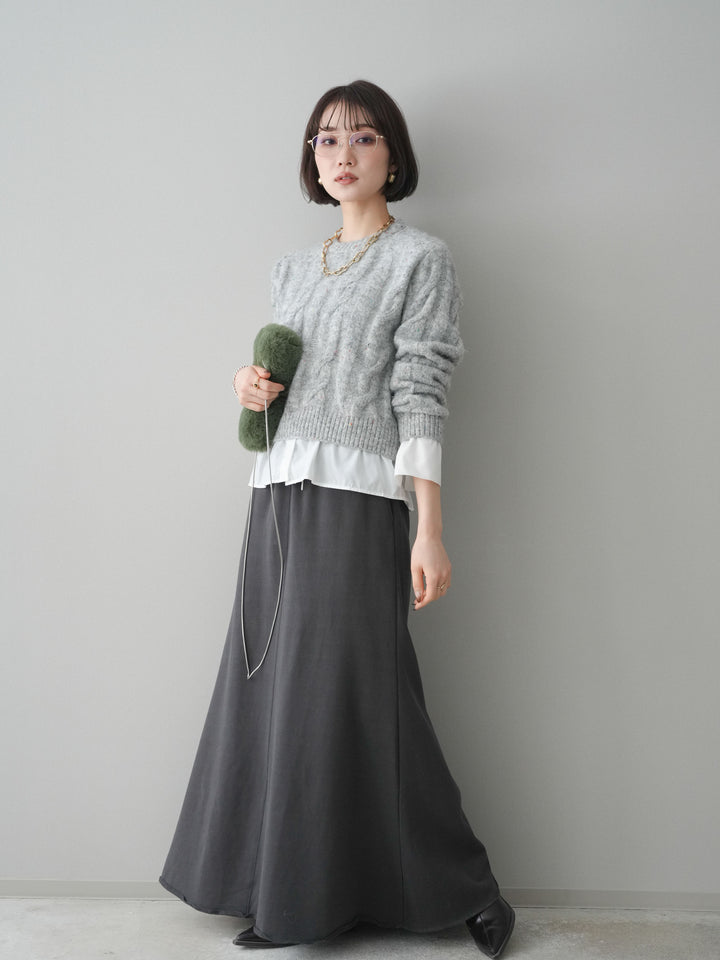 [予約]スウェットフレアロングスカート/sumikuro