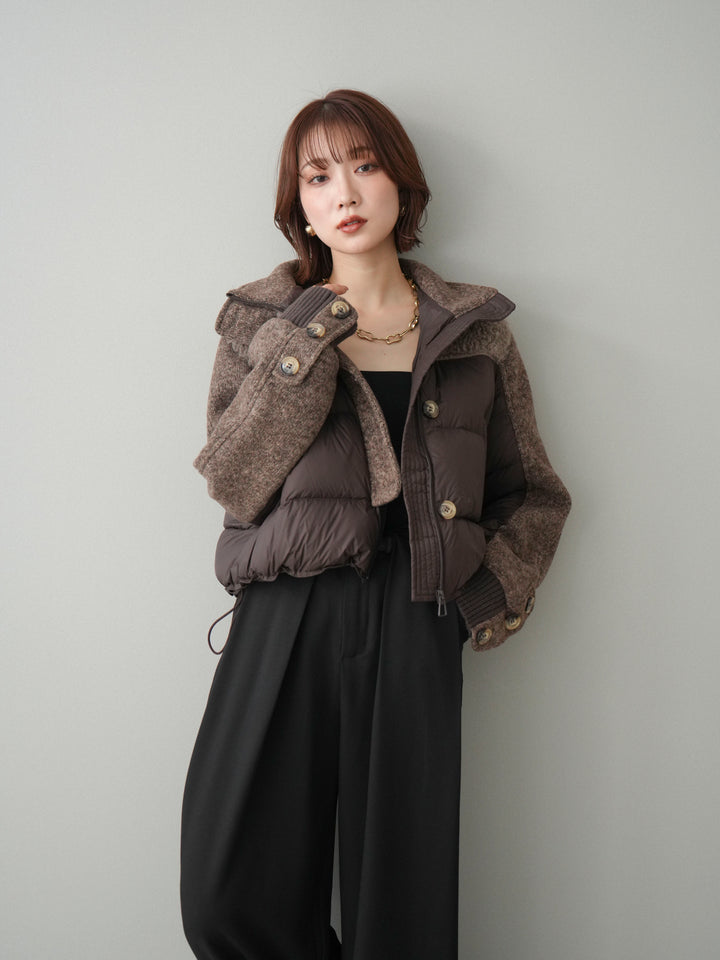 [20%オフ]異素材ダウンジャケット/brown