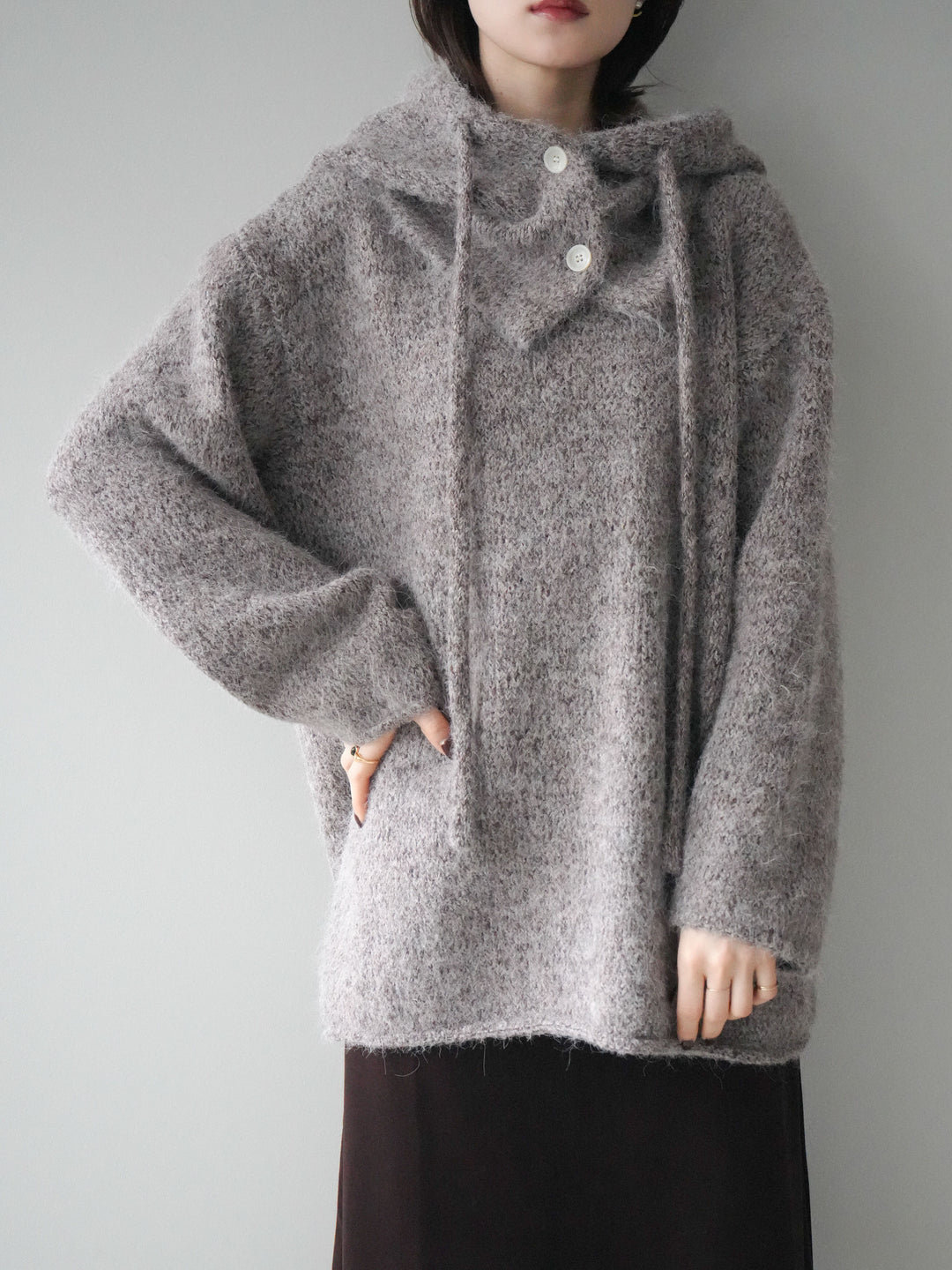 [SET]バラクラバSETニットプルオーバー+ベルベットナロースカート(2set)