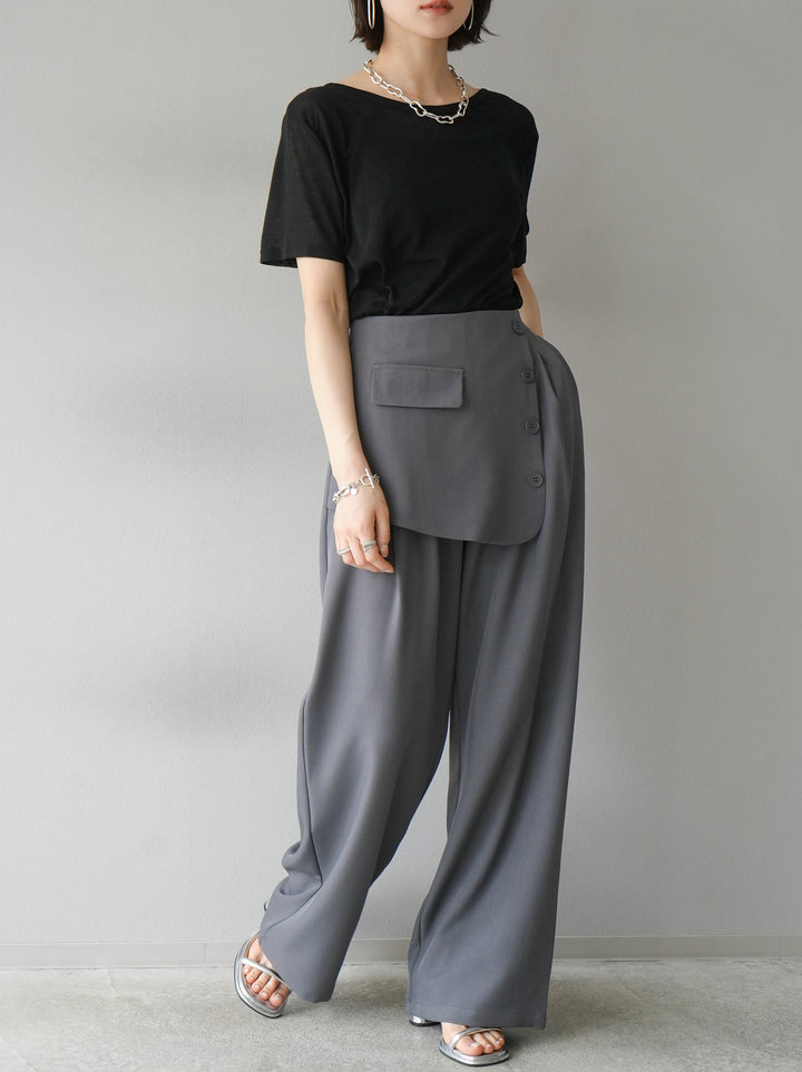 [Pre-order] Front flap slacks pants/gray