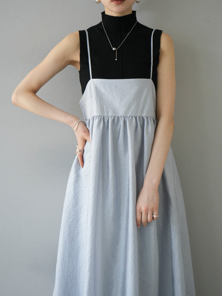 [Pre-order] Sheer Washer Volume Cami Dress/Gray