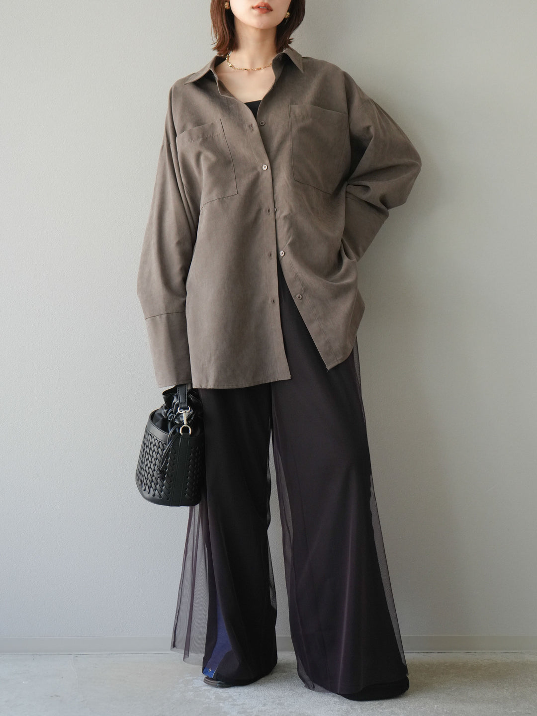 [予約]デニム切替2WAYデザインスウェットパンツ/ブラック