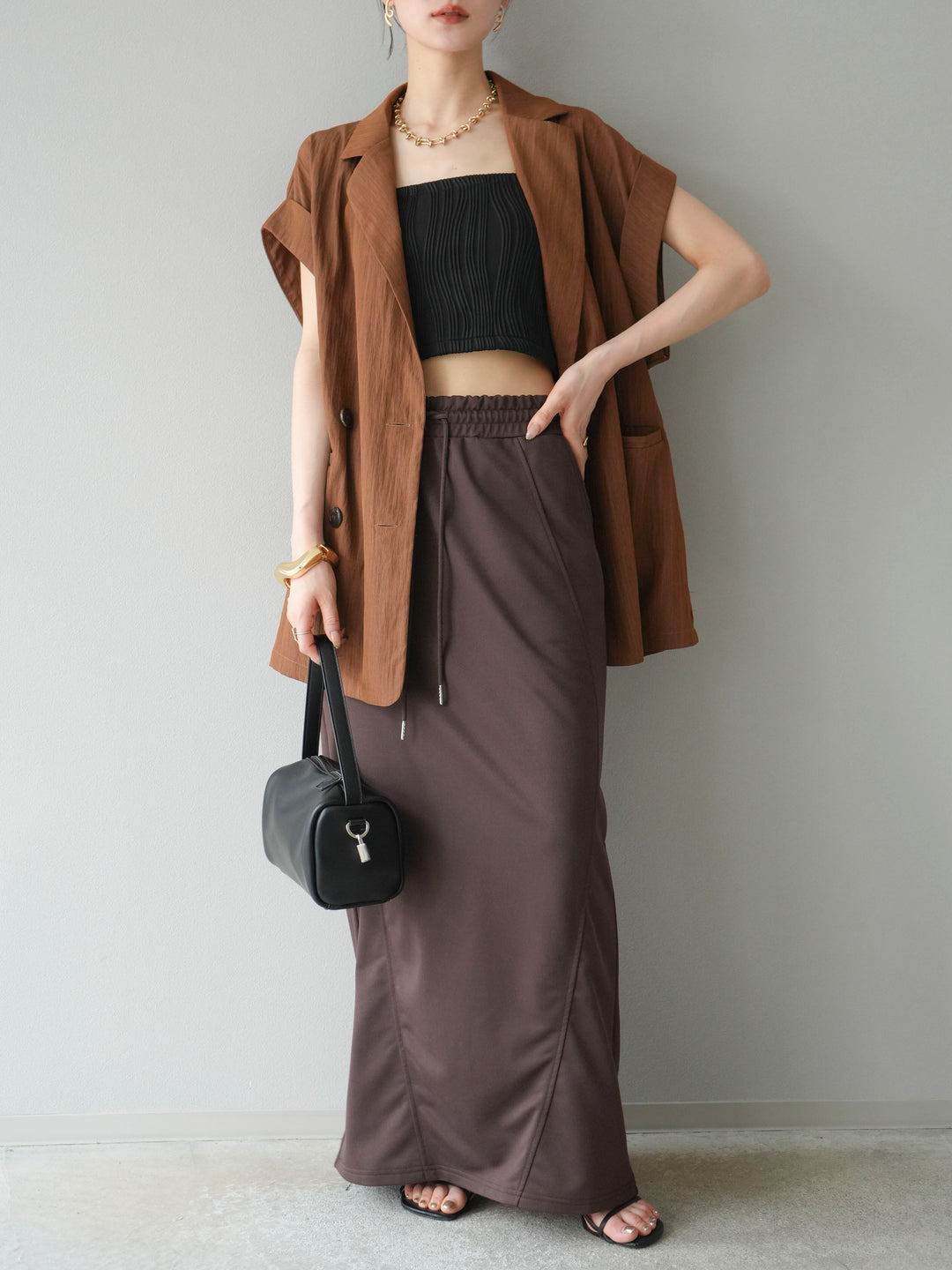 [SET] 毛衣長裙+毛衣長裙（2件套）