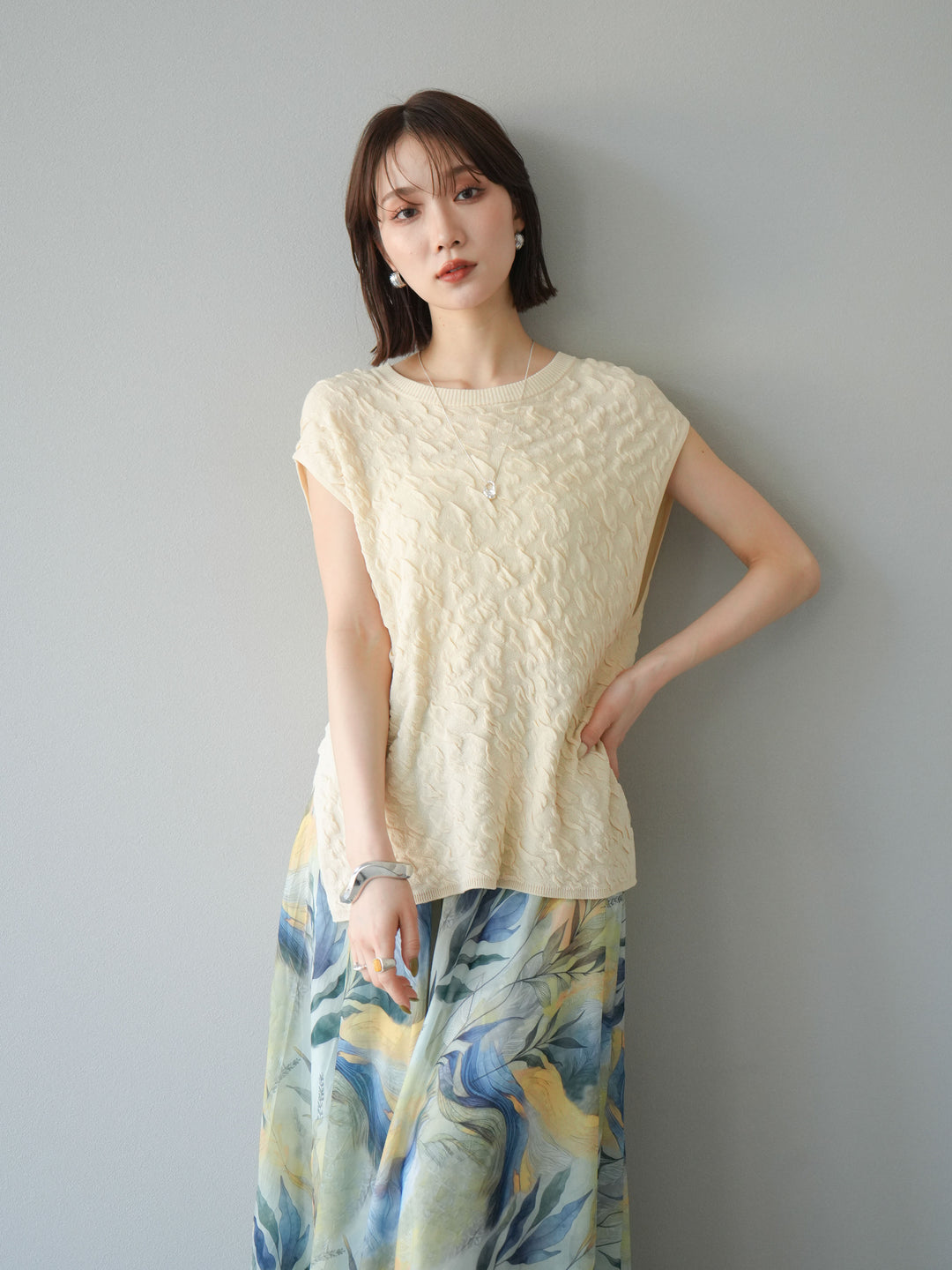 【預購】Pokopoko 無袖針織套頭衫/象牙白