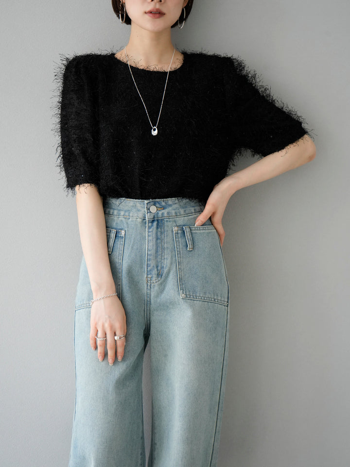 [Pre-order] Sheer fringe top/black