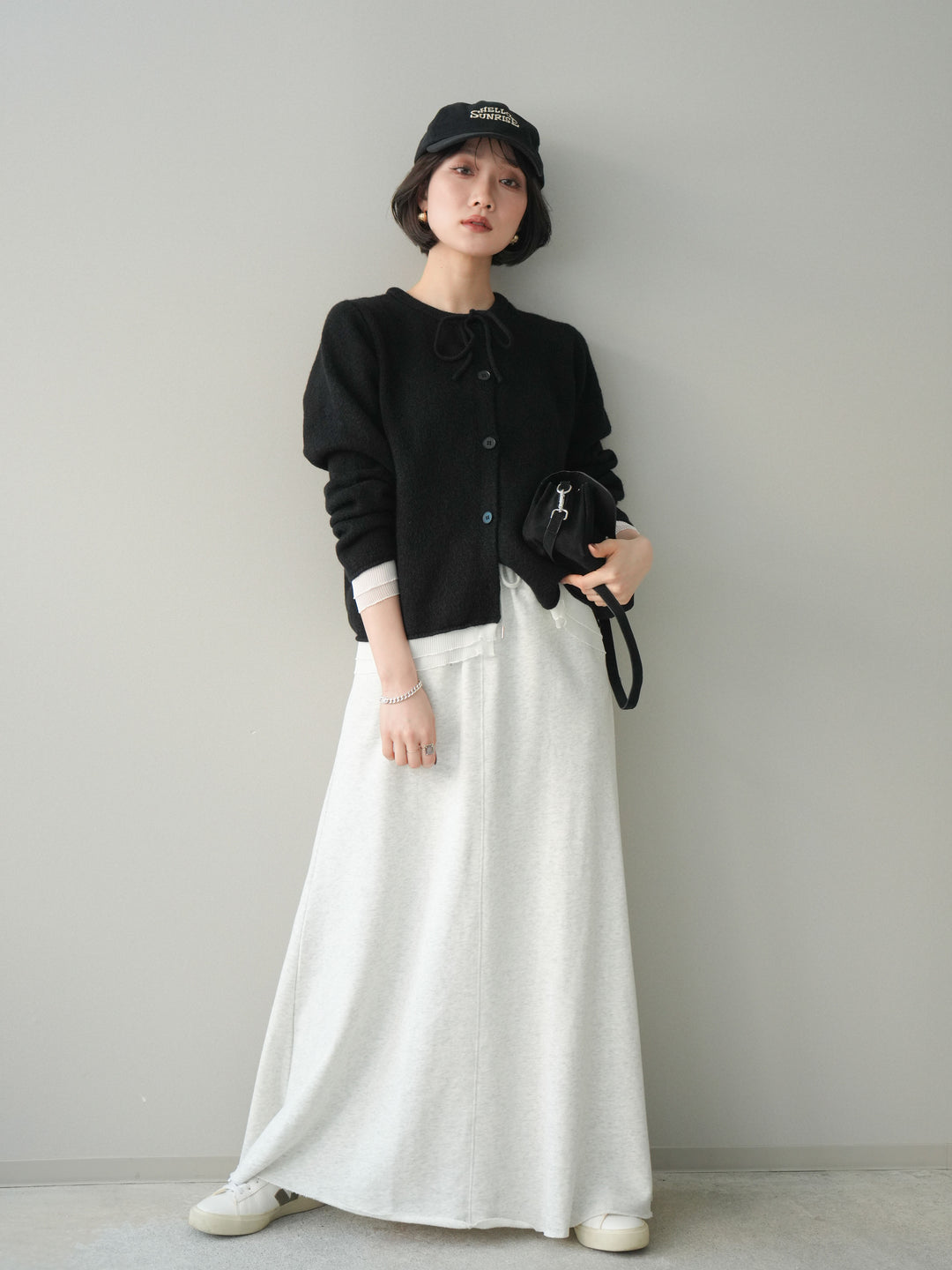 [予約]スウェットフレアロングスカート/oatmeal