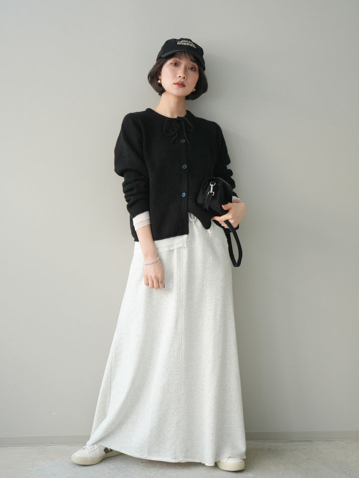 [予約]スウェットフレアロングスカート/oatmeal