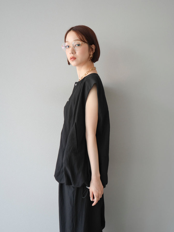 [SET]リネンライクビスチェデザインサロペット+リネンライクドロストバルーンブルゾン(2set)