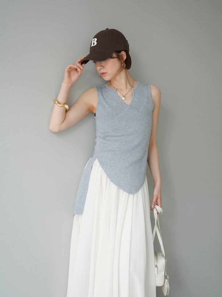 【預購】Cache-Coeur 無袖針織上衣/灰色