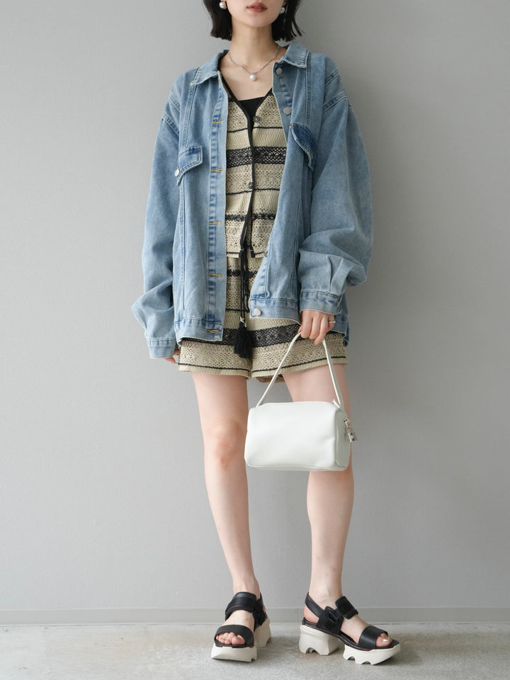 [予約]ワンハンドルスクエアミニバッグ/ホワイト