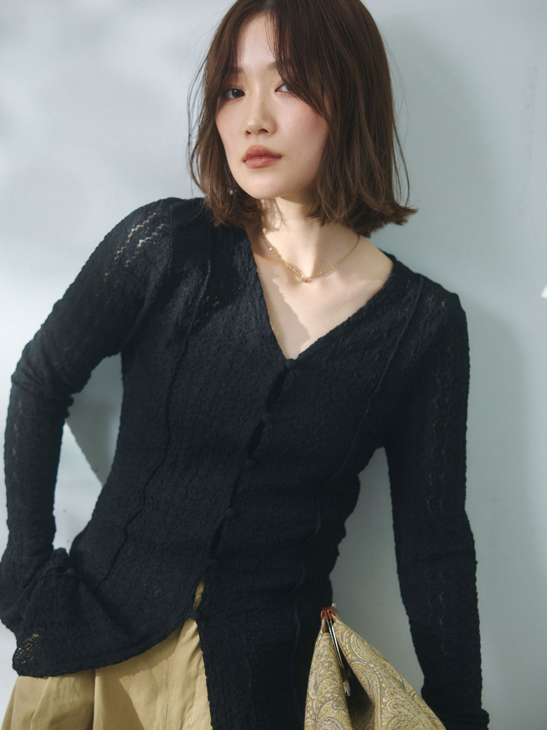 【Allure】[SET]ストレッチレースカーディガン+ストレッチレースカーディガン(2set)