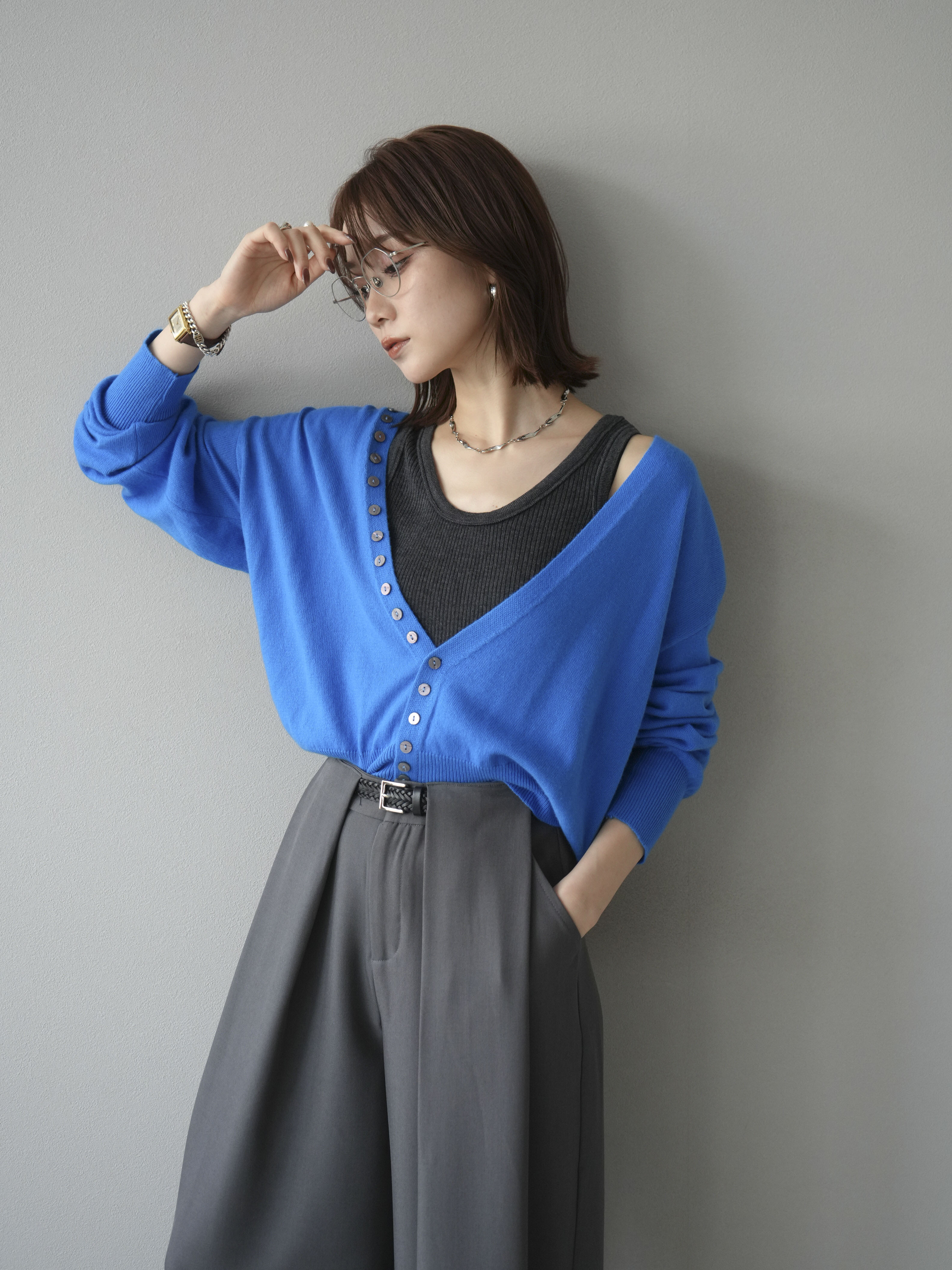 L.G.B. ルグランブルー　ニットカーディガン キラキラショップ KiraKiraShop カーディガン《スウェットライク