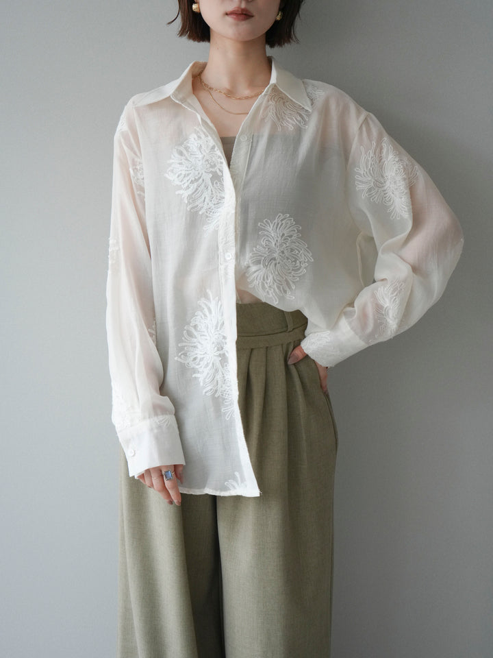 [予約]シアーエンブロイダリーシャツ/ivory