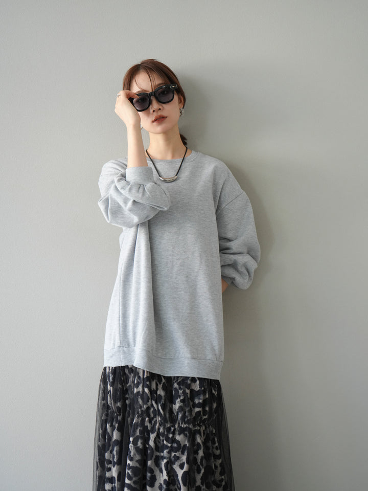 [予約]スウェットドッキングアニマル柄レイヤードワンピース/グレー