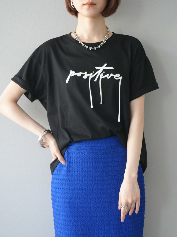 [予約]コード刺繍ロゴTシャツ/ブラック