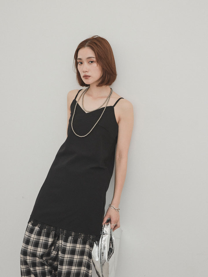 [SET]裾レース切替キャミミニワンピース+裾レース切替キャミミニワンピース(2set)