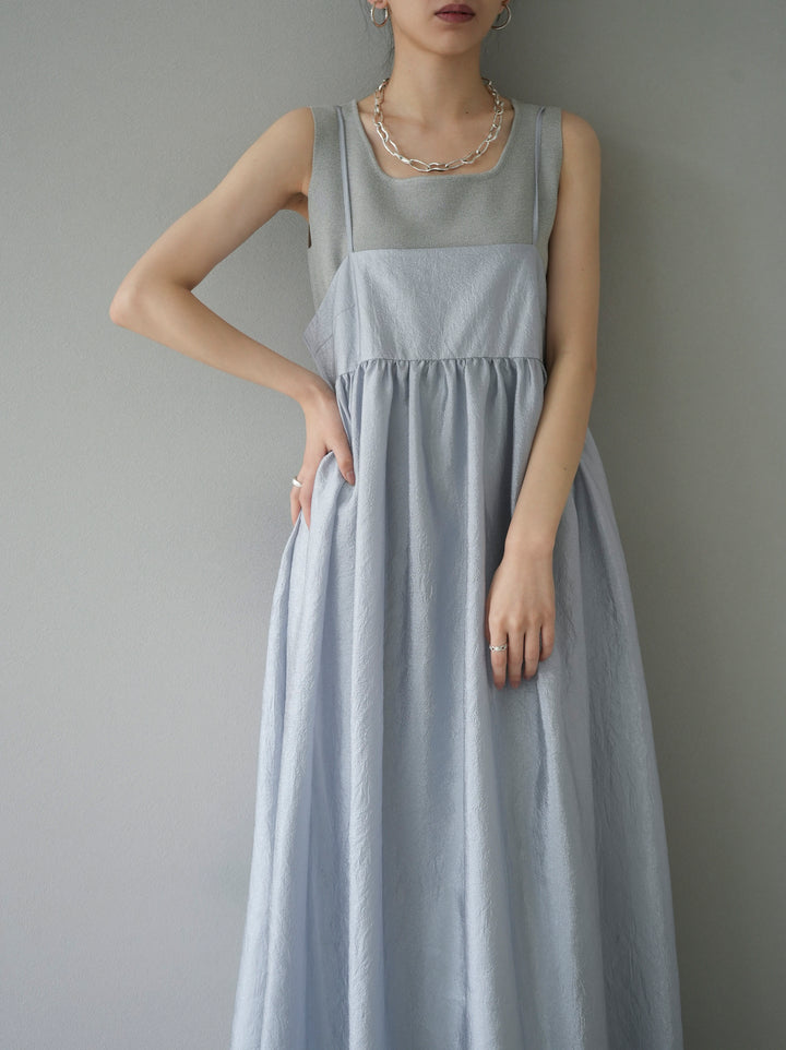 [Pre-order] Sheer Washer Volume Cami Dress/Gray