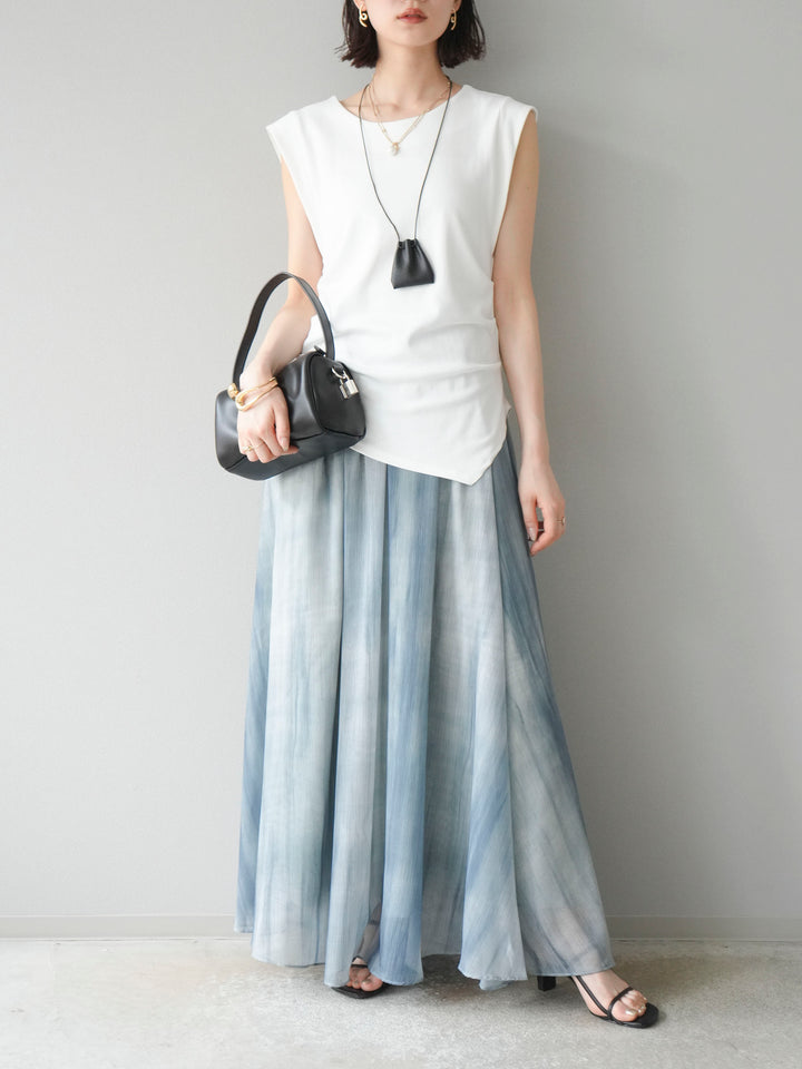 【預購】Nuance 透視喇叭裙/綠色