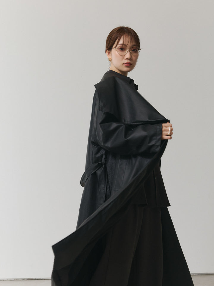 【Allure】[SET]ボタンダウンオーバーシャツ+デザインタックセンターシームアイドパンツ(2set)