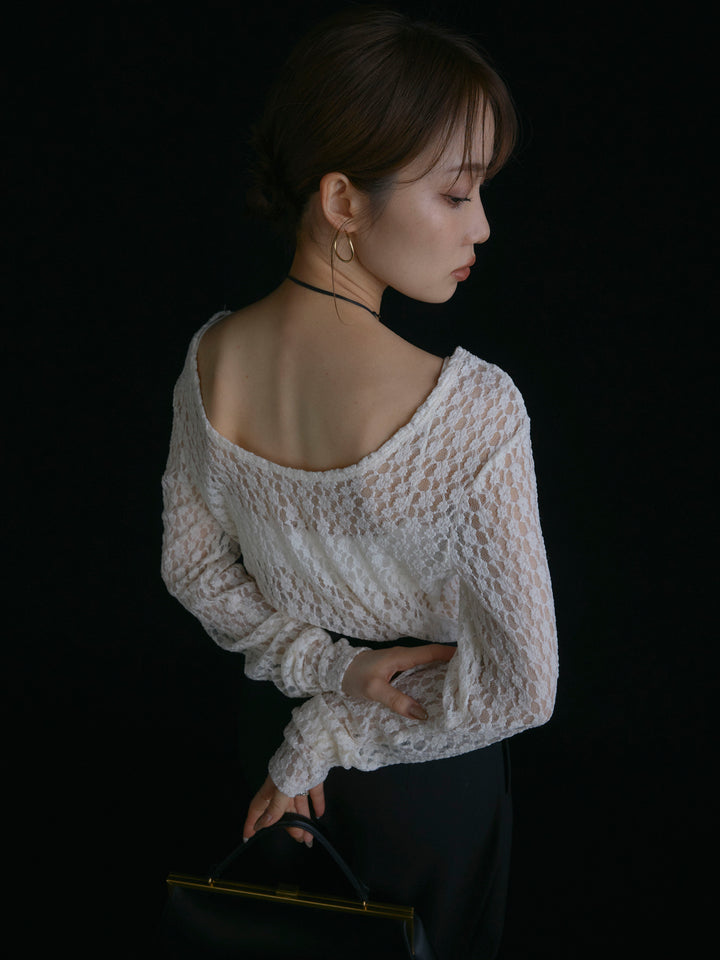 【Allure】[SET]バックラウンドレーストップス+バックラウンドレーストップス(2set)