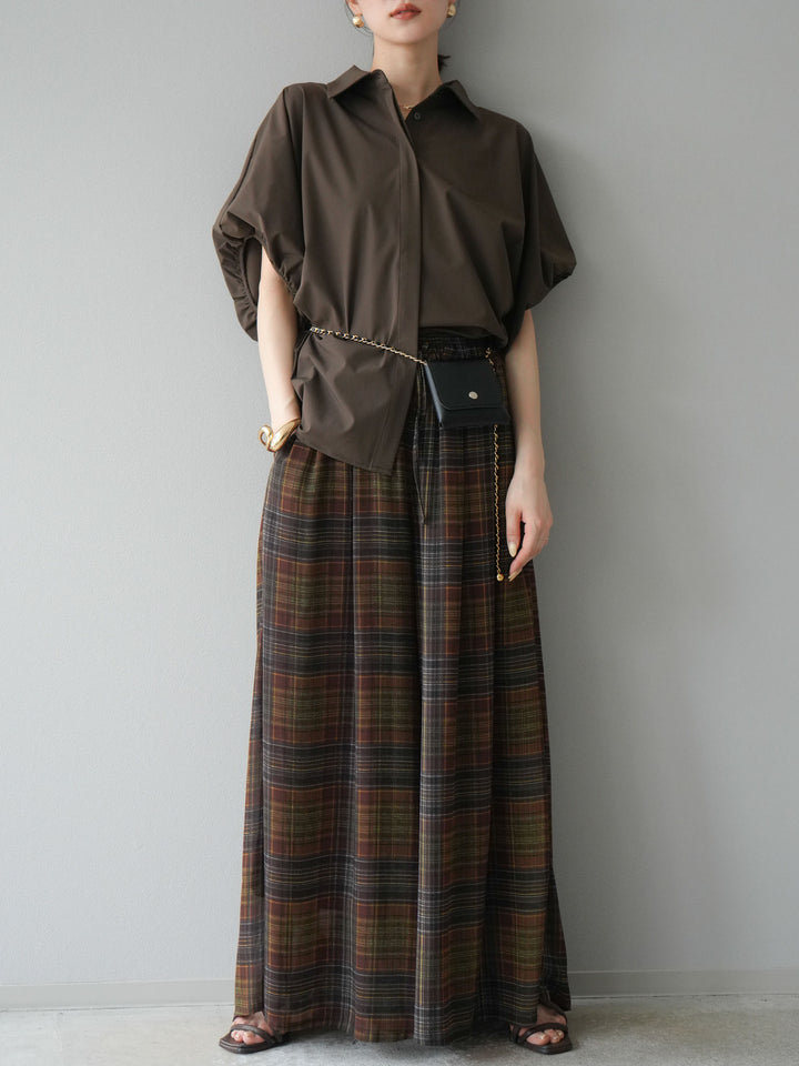 [予約]ICE TOUCHパフスリーブシャツ/ブラウン