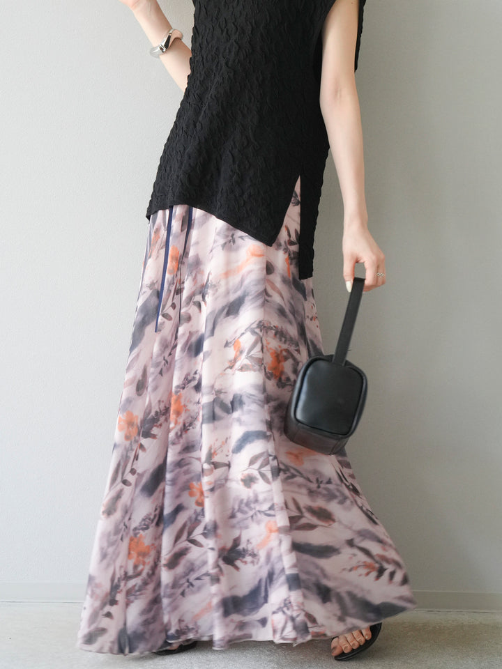 [予約]アソートプリントワッシャーフレアスカート/A