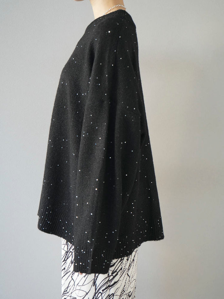 [Pre-order] Lamez Sequin Knit Pullover/Black