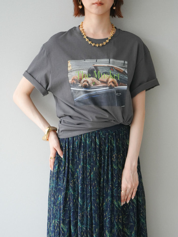 [予約]ドッグフォトTEE/charcoal