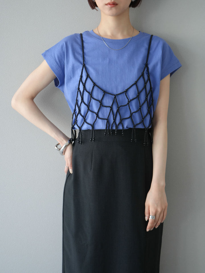 [予約]ビーズビスチェ/チャコール