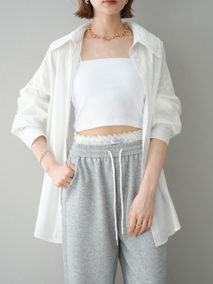 [予約]カップ付テレコリブベアキャミソール/オフ