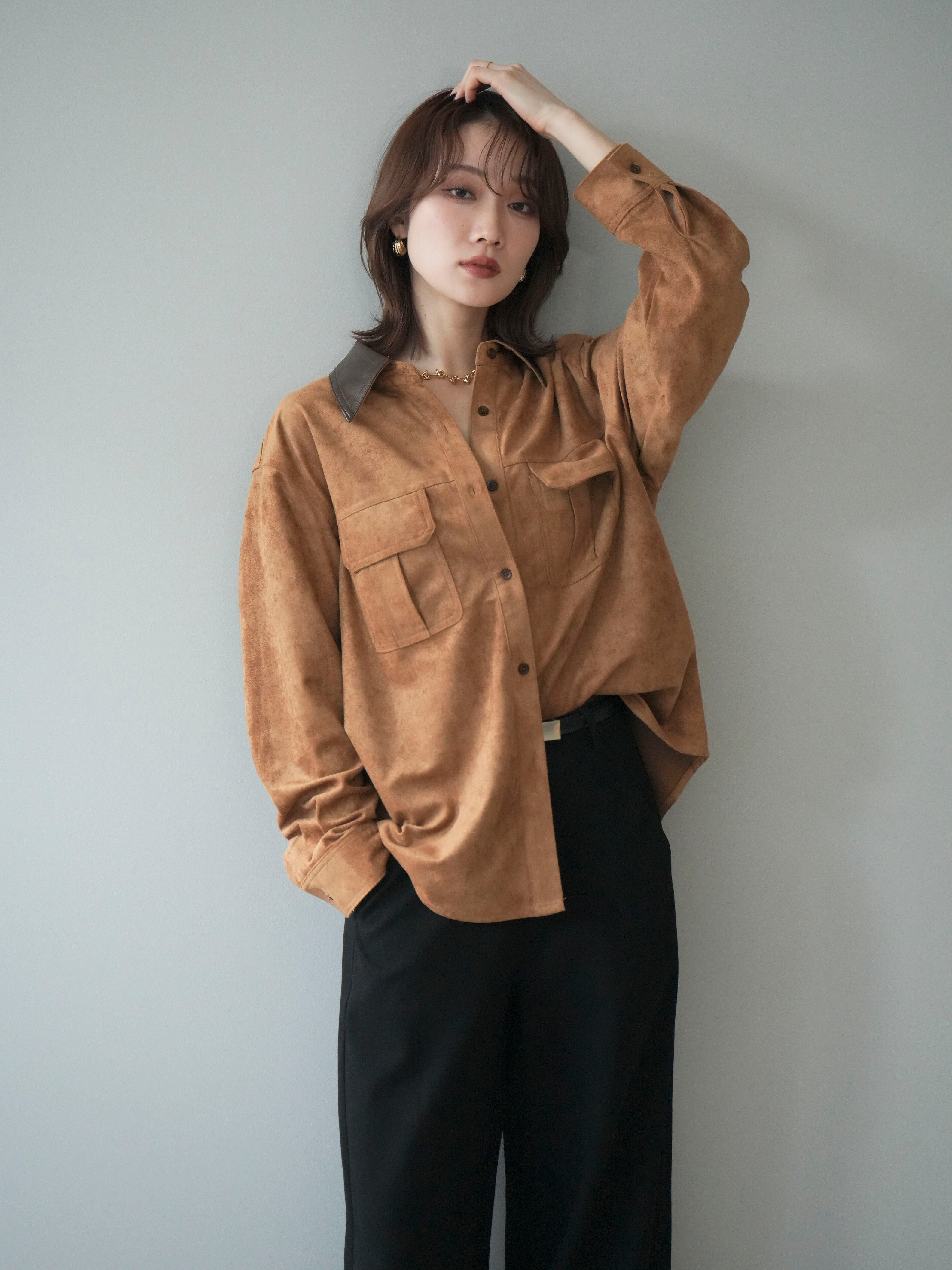 【美品】CCU シープスウェードレザーシャツ キャメル L相当 CCU Sheep Skin Regular Collar Shirt | 大阪心斎橋のメンズ洋服の