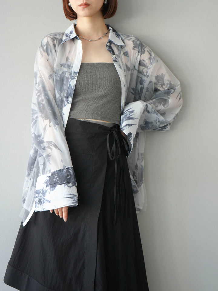 [予約]アシンメトリーレイヤードスカート/ブラック