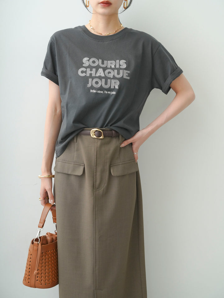 [予約]ロゴ刺繍TEE/sumikuro