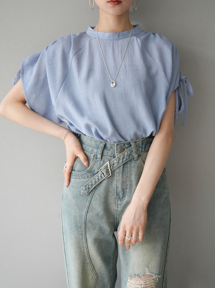 [Pre-order] Willow shirred sleeve blouse/blue