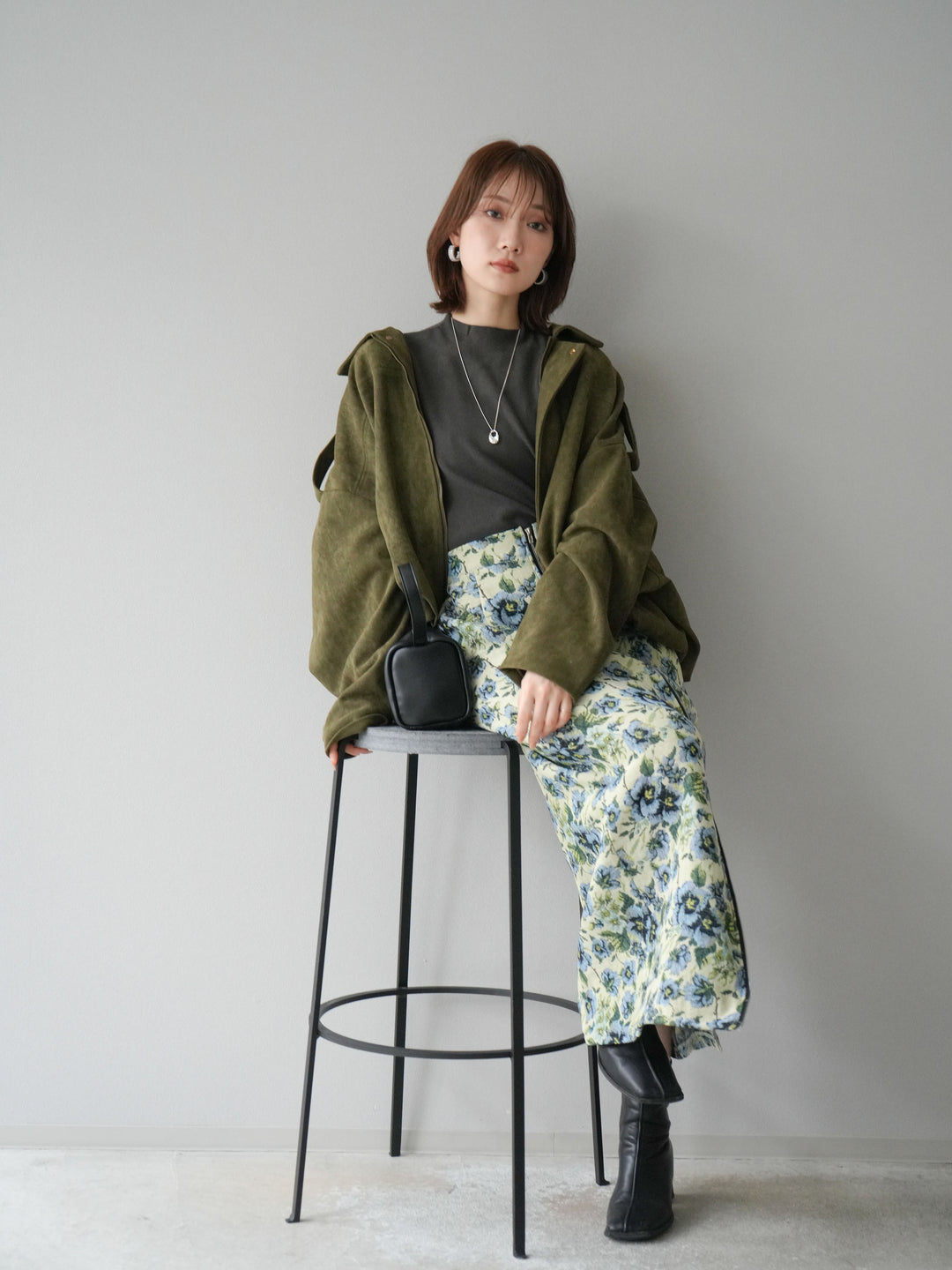 [予約]スウェードオーバーブルゾン/カーキ