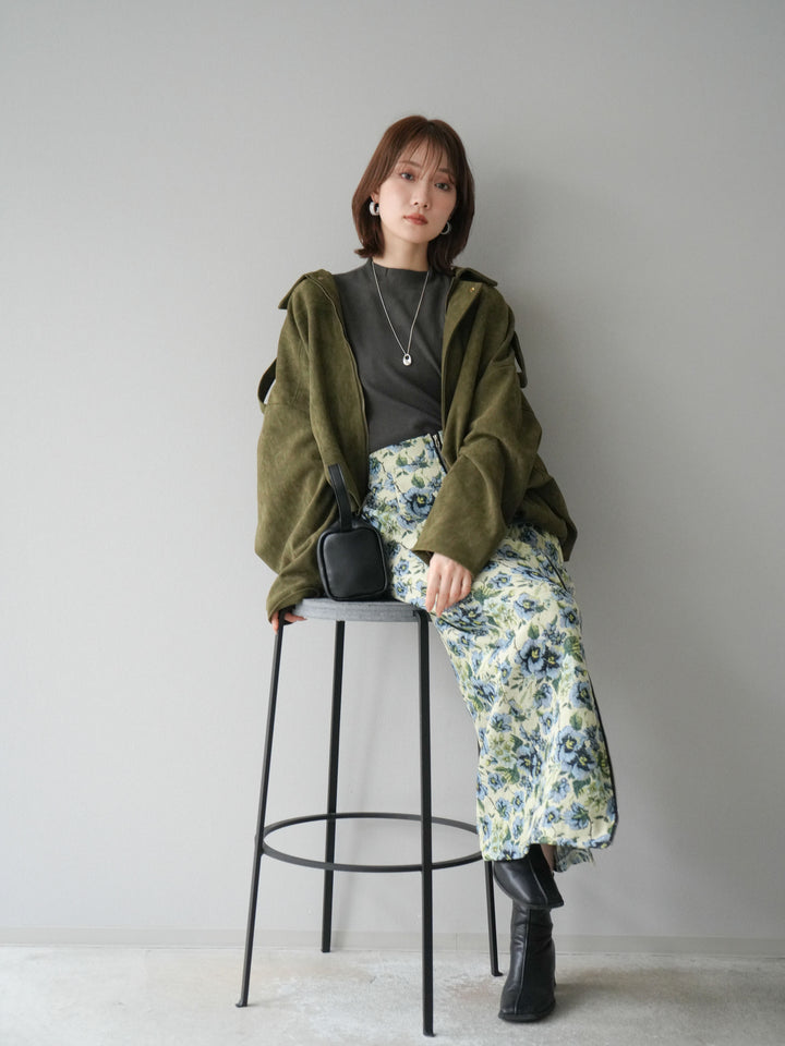 [予約]スウェードオーバーブルゾン/カーキ