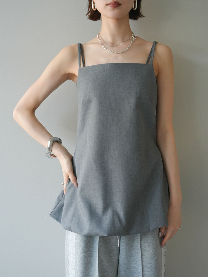 [SET]バックリボンバルーンチュニックキャミ+サイドレースポンチワイドパンツ(2set)