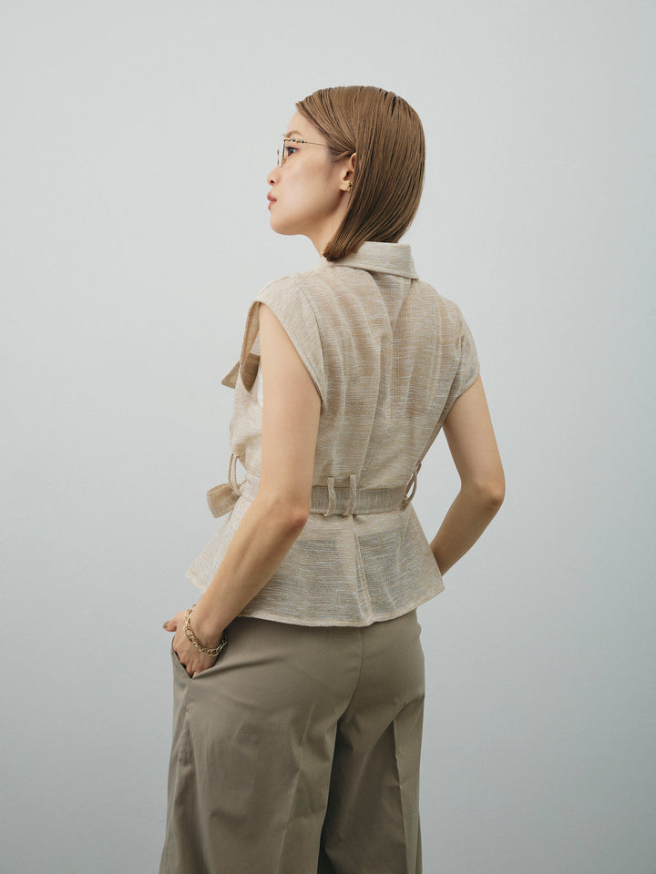 [SET]ミックスヤーンメッシュブラウス+ミックスヤーンメッシュブラウス(2set)