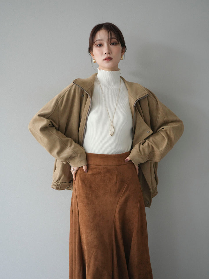 [予約]スエードライダースミドルジャケット/beige