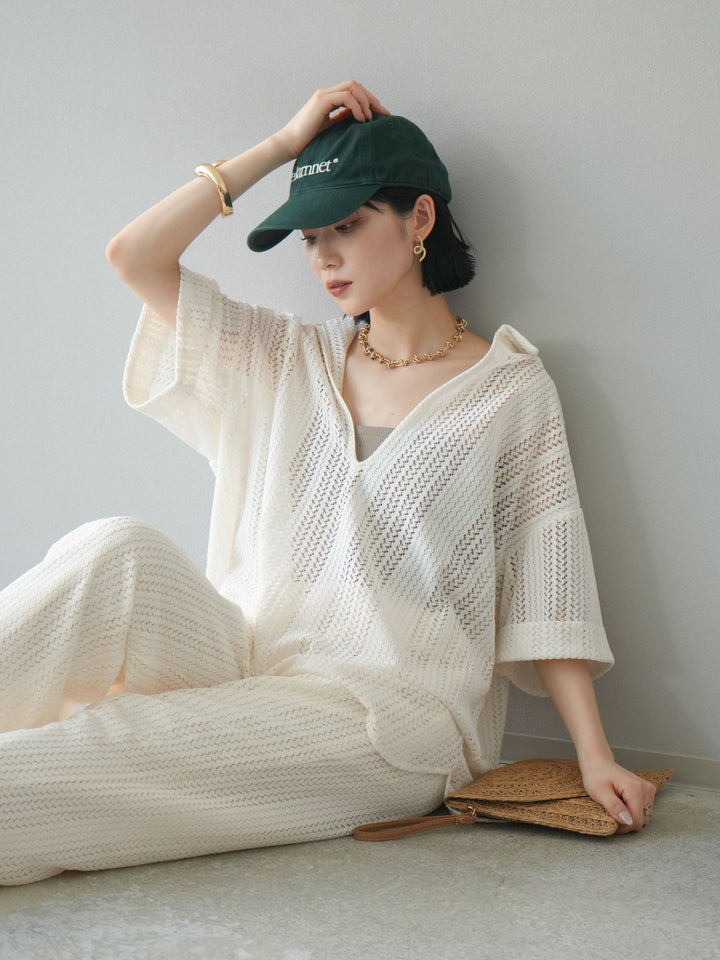【預購】鏤空蕾絲兩用套頭衫/象牙白