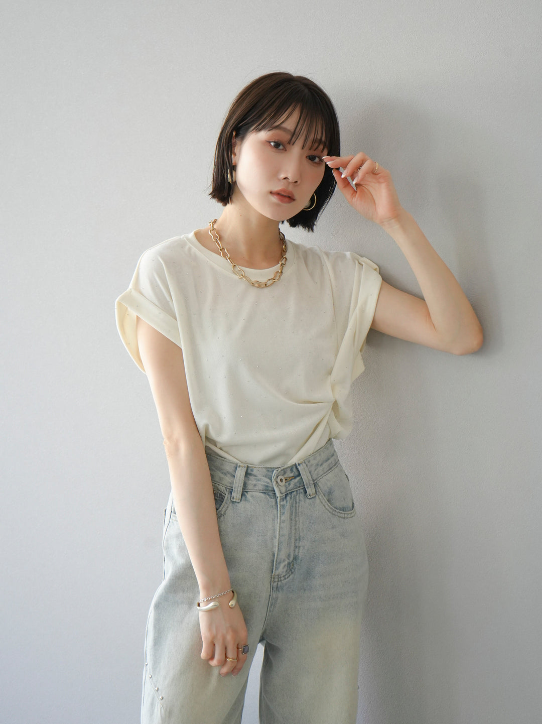 [Pre-order] Stone Cache-Coeur Top/Ivory