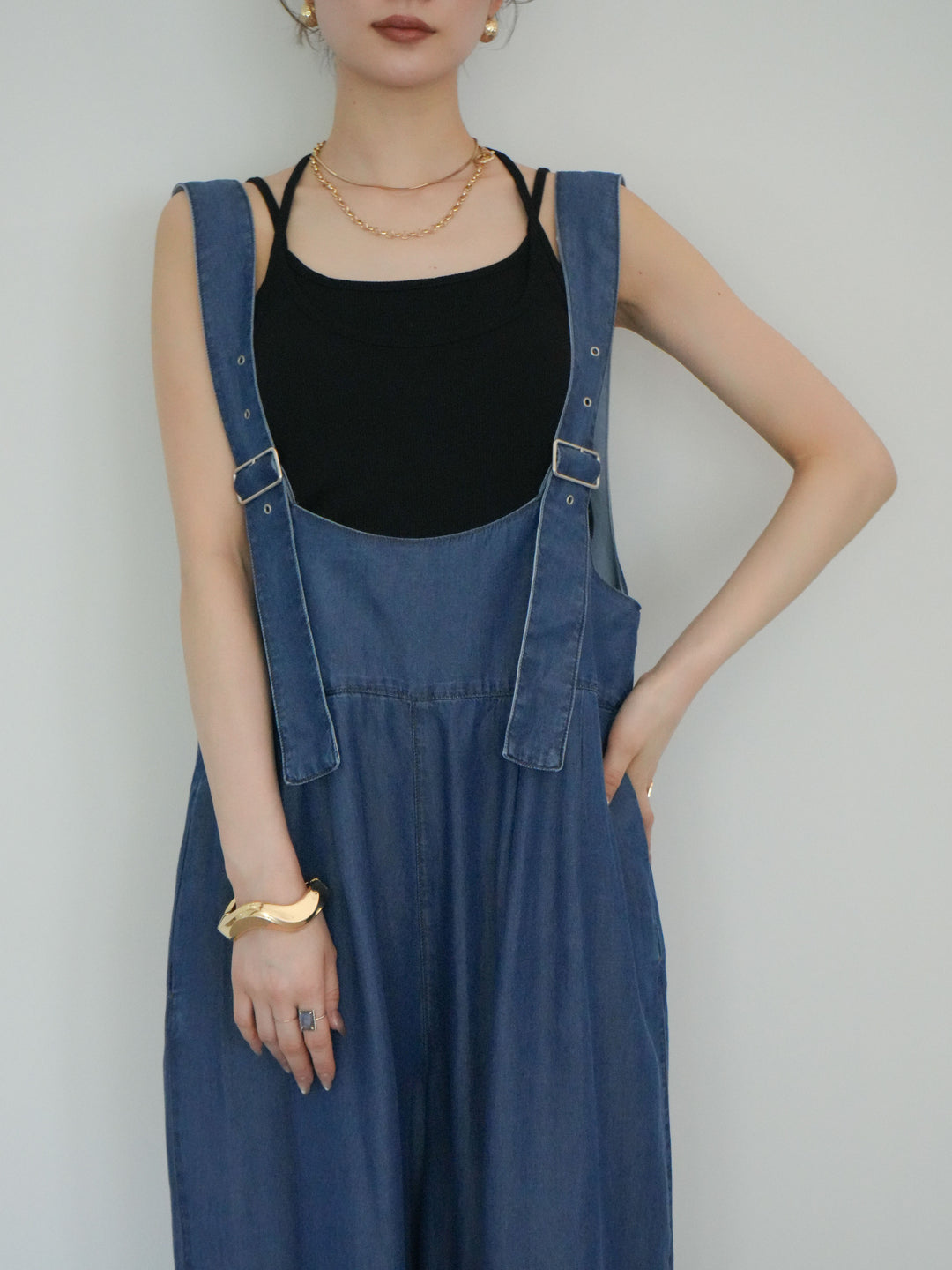 [予約]前後2WAYテンセルデニムオールインワン/blue