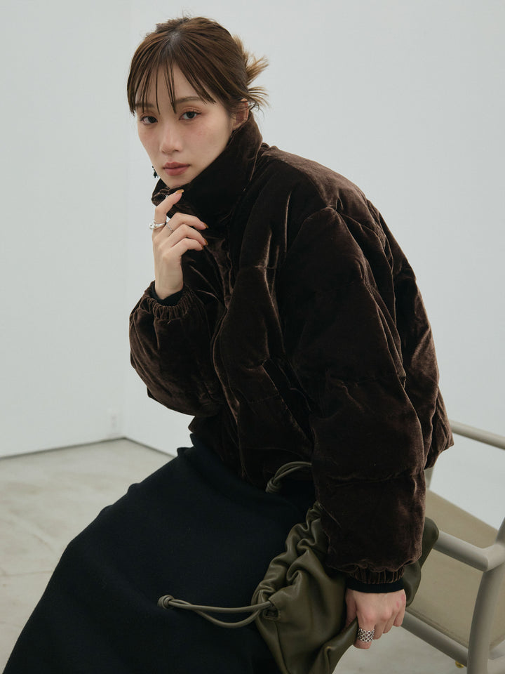 [予約]ベロアダウンジャケット/brown