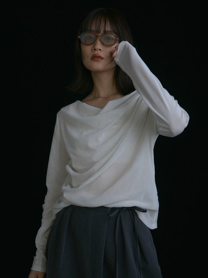 [予約]シアーベロアタックデザイントップス/オフ