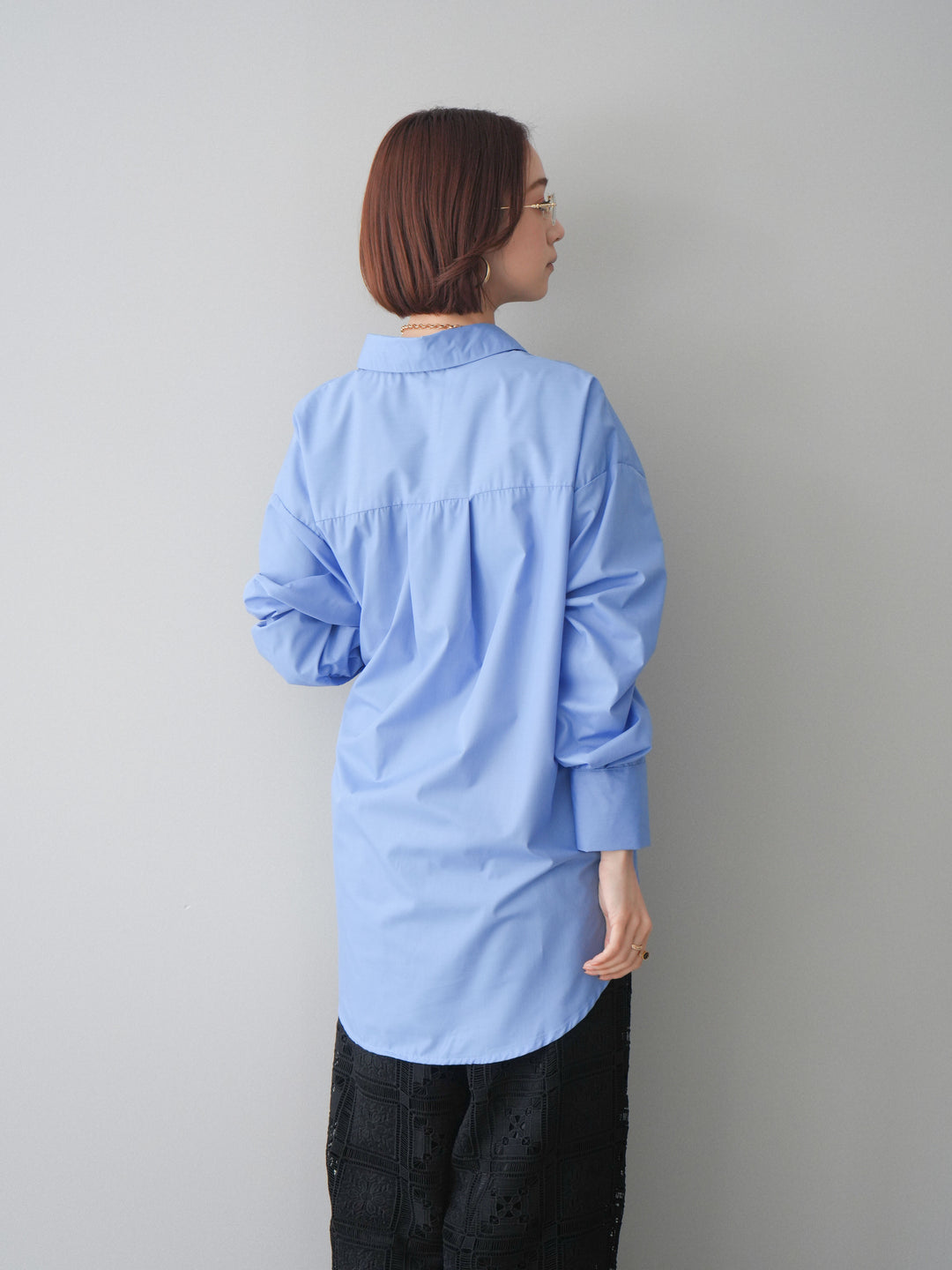 [予約]2wayベージックルーズシャツ/blue