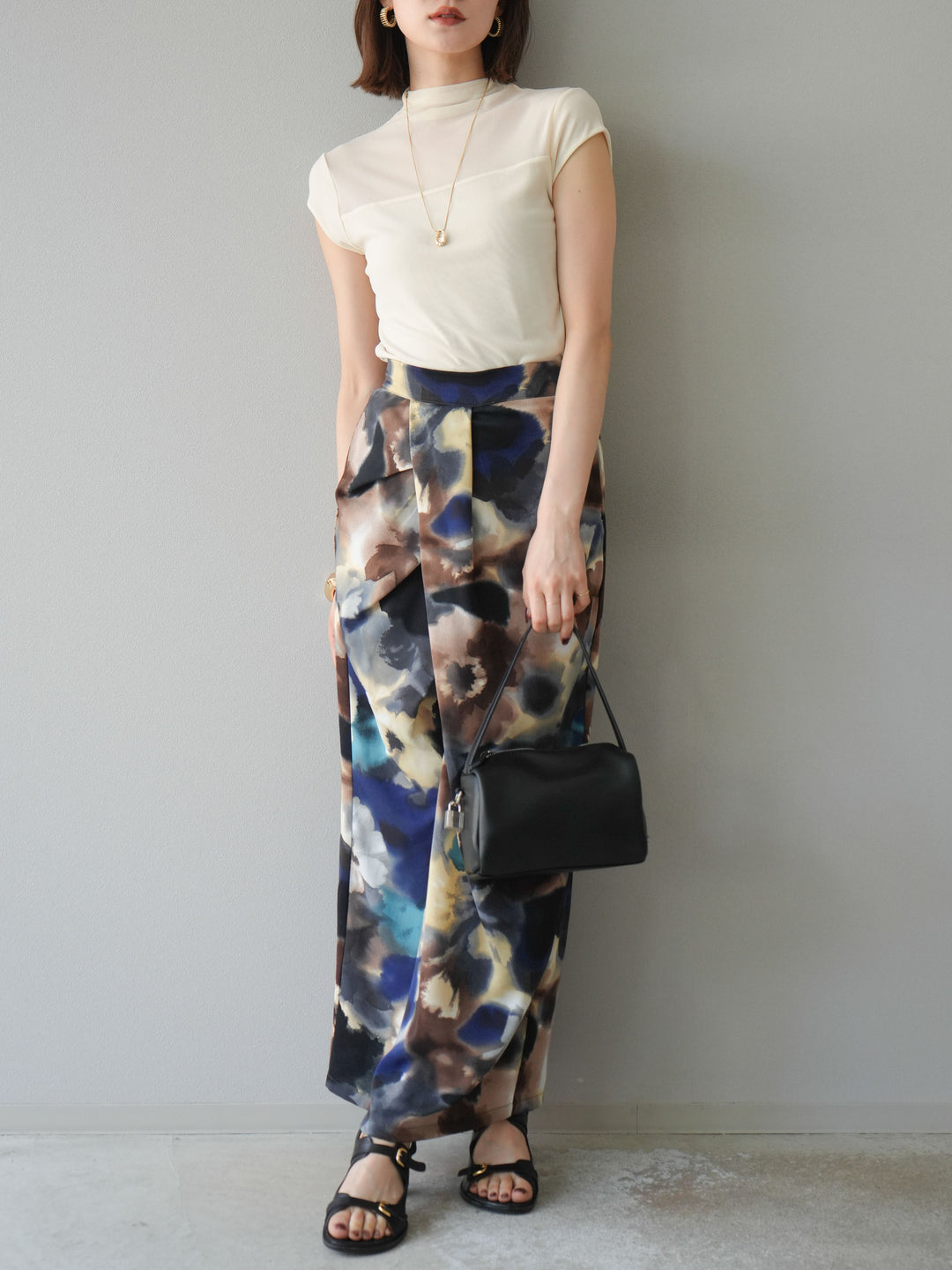 [預訂] 透視彈性上衣/象牙白